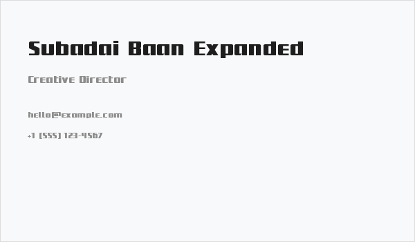 Subadai Baan Expanded Business Card