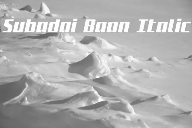 Subadai Baan Italic Font examples