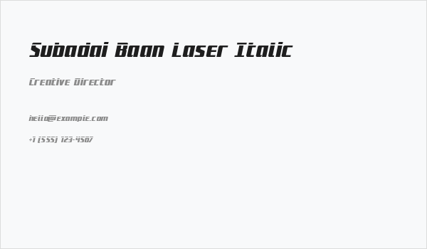 Subadai Baan Laser Italic Business Card