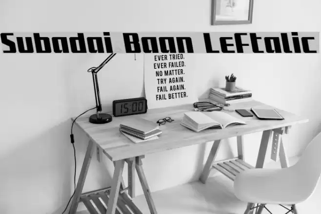 Subadai Baan Leftalic Font examples