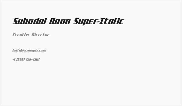 Subadai Baan Super-Italic Business Card