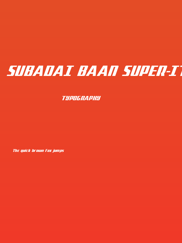 Subadai Baan Super-Italic Poster