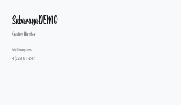 SubarayaDEMO Business Card