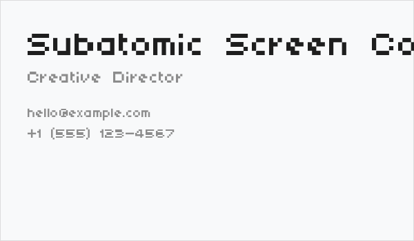 Subatomic Screen Condensed Business Card