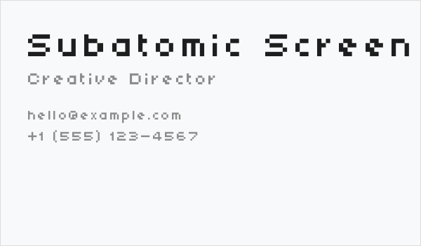 Subatomic Screen Business Card