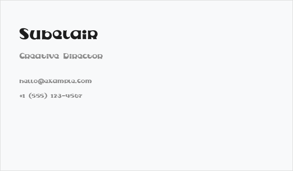 Subelair Business Card
