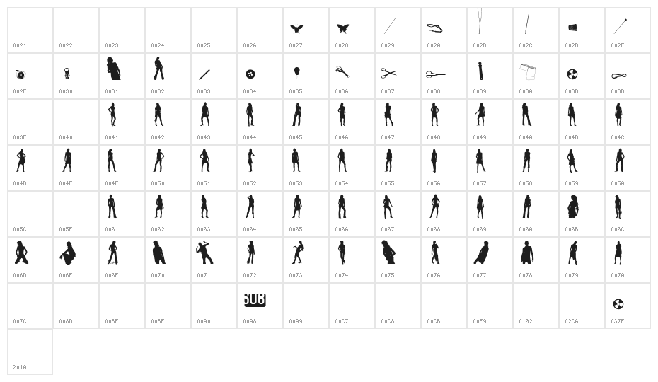Subeve Character Map