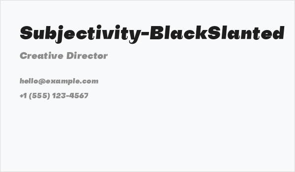 Subjectivity-BlackSlanted Business Card