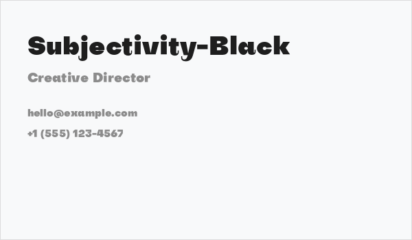 Subjectivity-Black Business Card