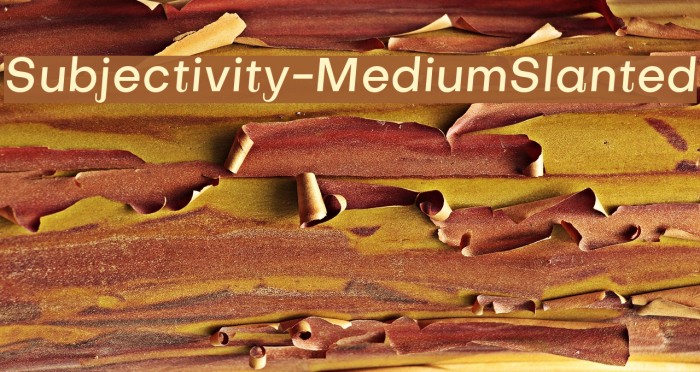 Subjectivity-MediumSlanted Font examples