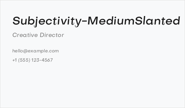 Subjectivity-MediumSlanted Business Card