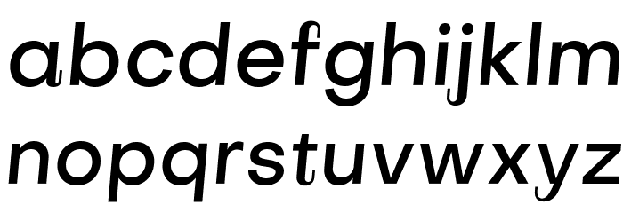 Subjectivity-MediumSlanted Font LOWERCASE