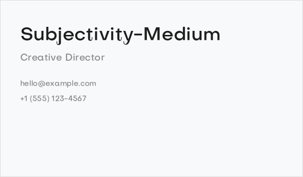 Subjectivity-Medium Business Card