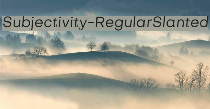 Subjectivity-RegularSlanted Font examples