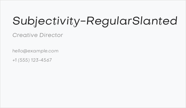 Subjectivity-RegularSlanted Business Card