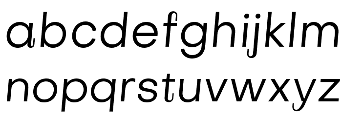 Subjectivity-RegularSlanted Font LOWERCASE