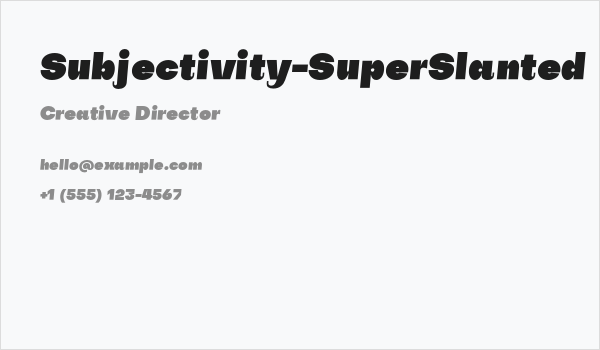 Subjectivity-SuperSlanted Business Card