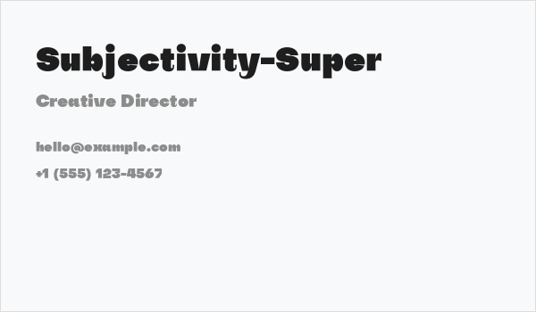 Subjectivity-Super Business Card