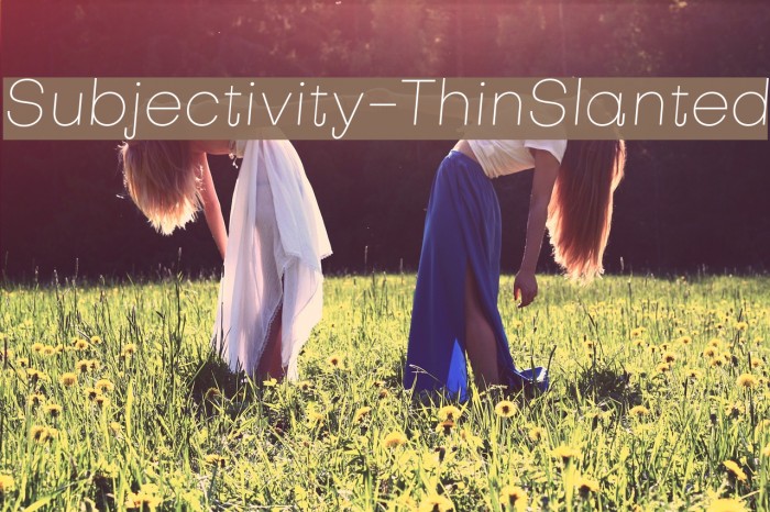 Subjectivity-ThinSlanted Schriftart examples