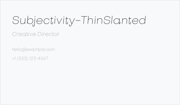 Subjectivity-ThinSlanted Business Card