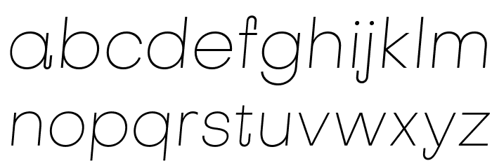 Subjectivity-ThinSlanted Schriftart Kleinbuchstaben