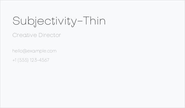 Subjectivity-Thin Business Card