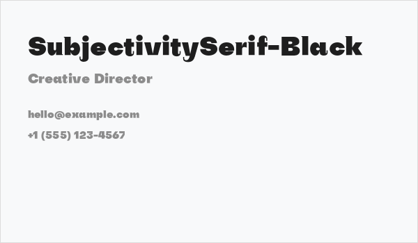 SubjectivitySerif-Black Business Card