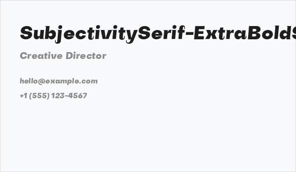 SubjectivitySerif-ExtraBoldSlanted Business Card