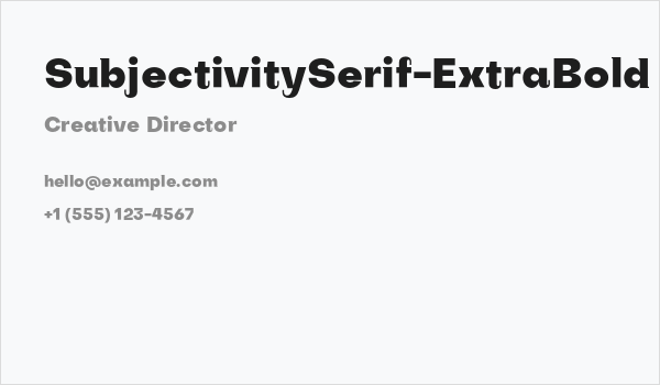 SubjectivitySerif-ExtraBold Business Card