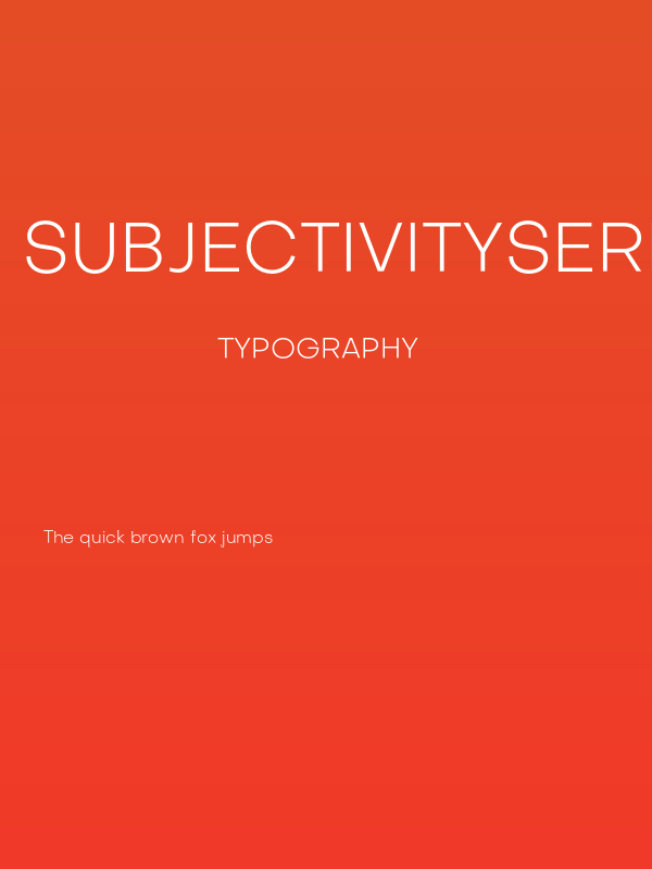 SubjectivitySerif-Light Poster