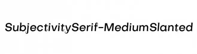 SubjectivitySerif-MediumSlanted  Frei Schriftart Herunterladen