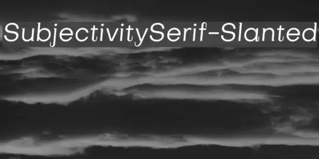 SubjectivitySerif-Slanted Font examples
