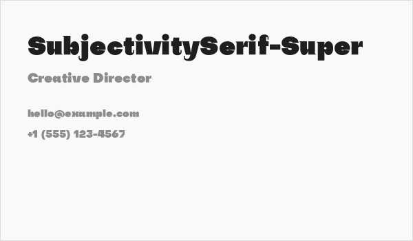 SubjectivitySerif-Super Business Card
