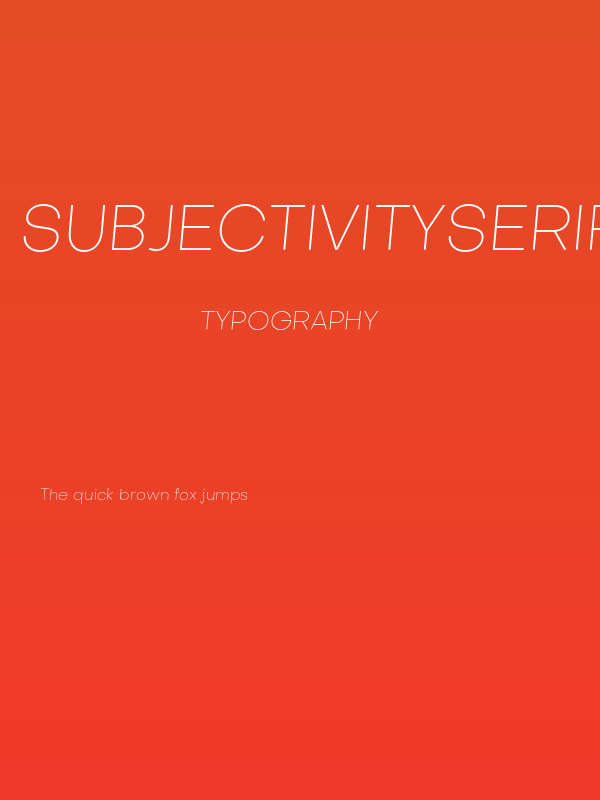 SubjectivitySerif-ThinSlanted Poster