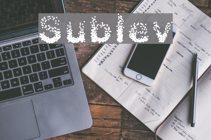 Sublev Font examples
