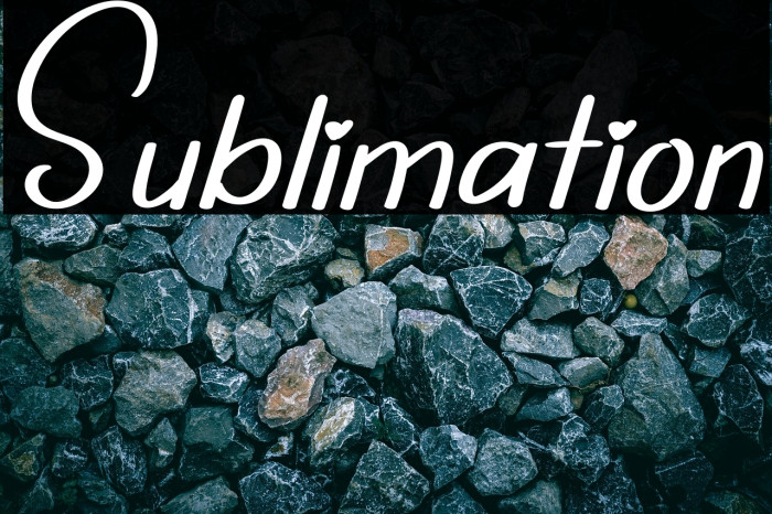 Sublimation Example 1