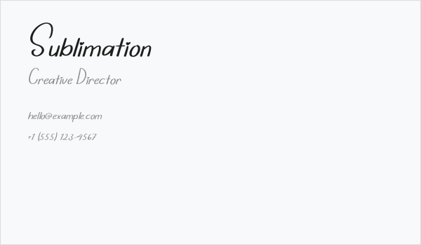 Sublimation Business Card