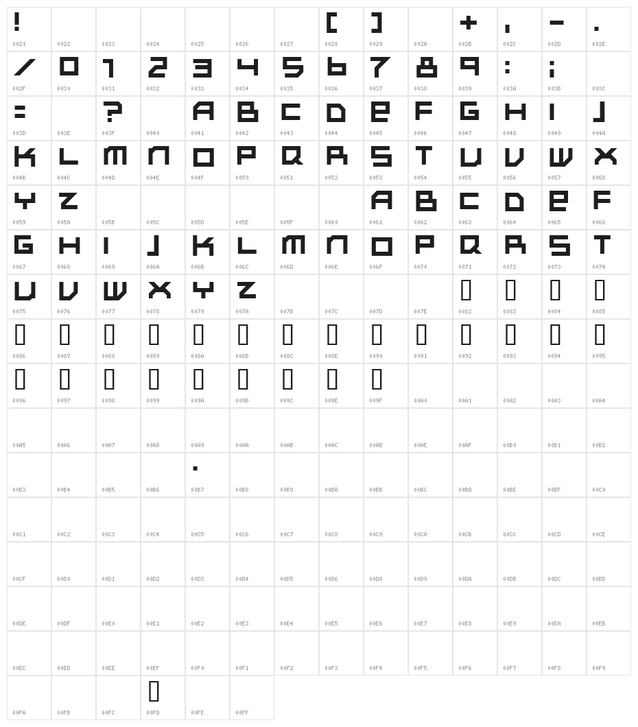 Subotnik Character Map