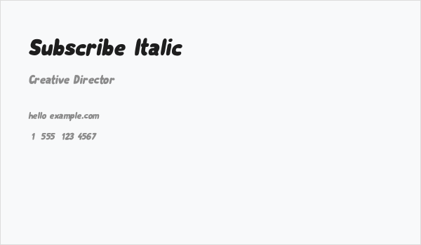 Subscribe Italic Business Card