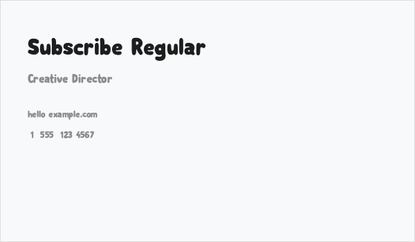 Subscribe Regular Business Card