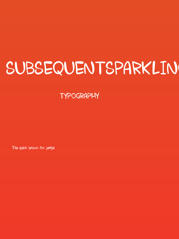 SubsequentSparkling Poster
