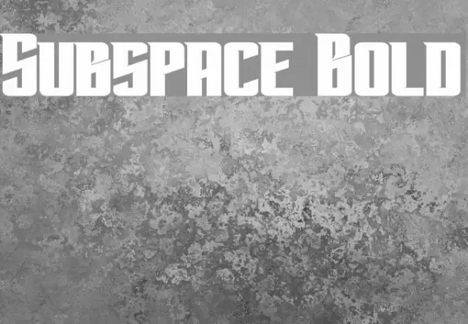 Subspace Bold Font examples