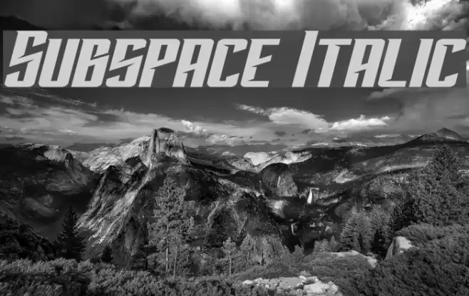 Subspace Italic Font examples