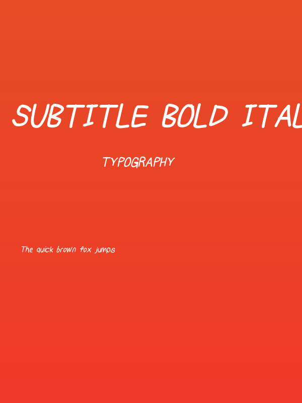 Subtitle Bold Italic Poster
