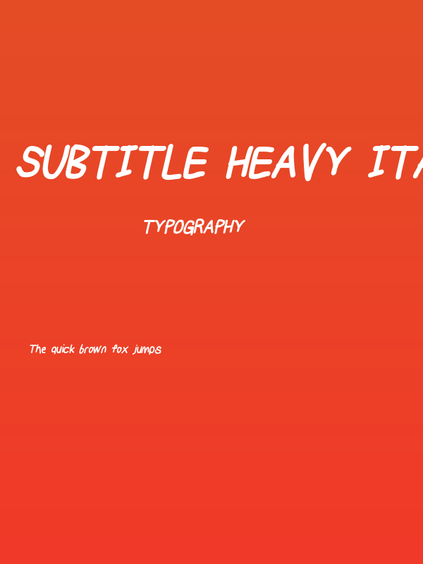 Subtitle Heavy Italic Poster