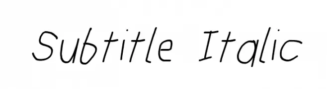 Subtitle Italic  Frei Schriftart Herunterladen
