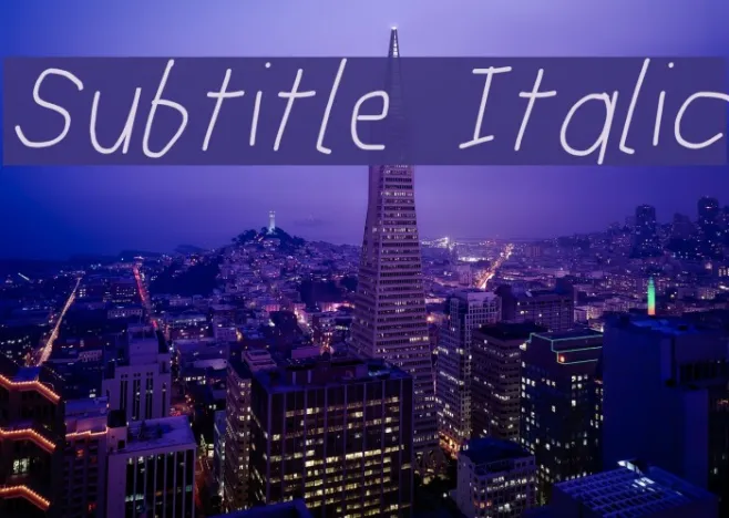 Subtitle Italic Example 1