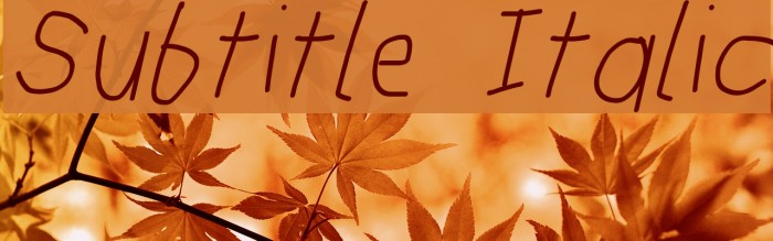 Subtitle Italic Font examples