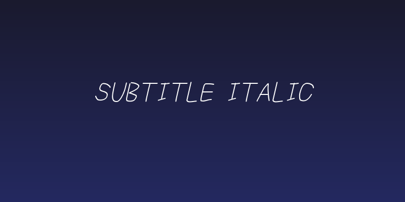 Subtitle Italic Social Header