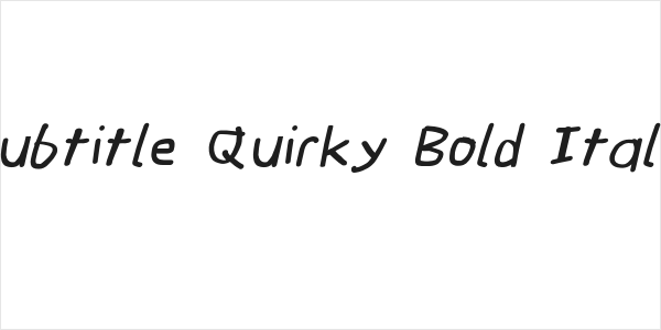 Subtitle Quirky Bold Italic Logo